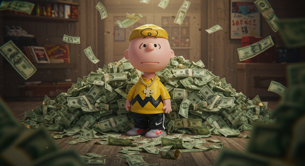 Cuadro Canvas Cuadro Charly Brown Money - Imagen 3