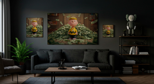 Cuadro Canvas Cuadro Charly Brown Money - Imagen 2